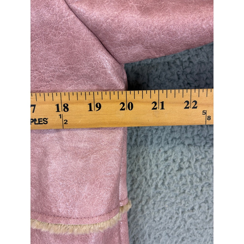 Kimchi Blue Sherpa Faux Shearling Coat Womens S Pink Long Winter Jacket Cozy - Picture 4 of 9